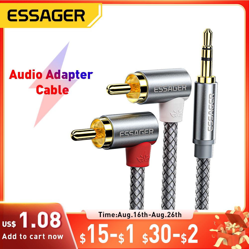 Essager 90 ° Angle RCA Audio S - Audio Splitter Y recension och pris