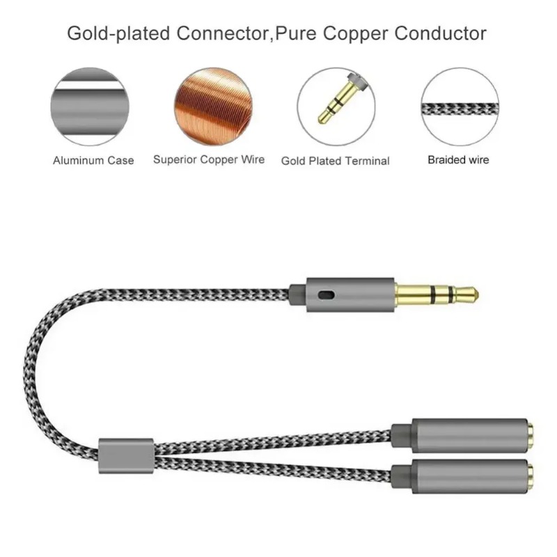 Headset Adapter Headphone Mic  - Audio Splitter Y recension och pris